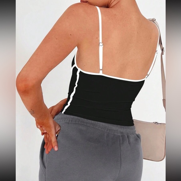 Color block pink casual tank top - Picture 6 of 16